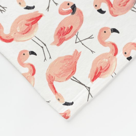 Flamingo Party Fleece Deken (Hoek)