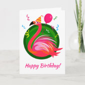 Flamingo Party Illustration Card Kaart (Voorkant)