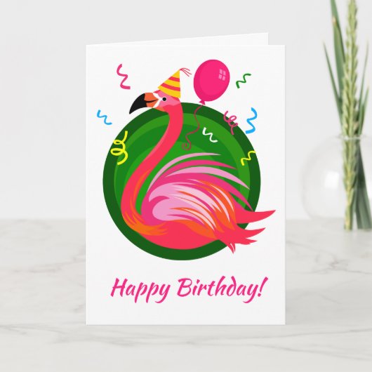 Flamingo Party Illustration Card Kaart (Voorkant)