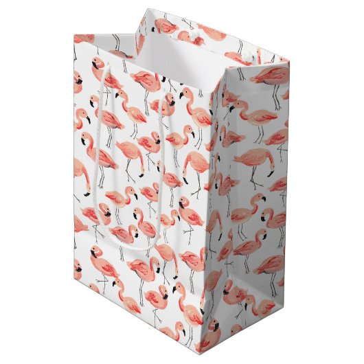Flamingo Party Medium Cadeauzakje (Voorkant Gekanteld)
