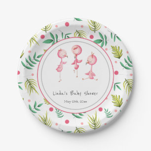 Flamingo Party Personalized Baby shower Papieren Bordje