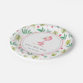 Flamingo Party Personalized Cute Baby shower Papieren Bordje (Gekanteld)