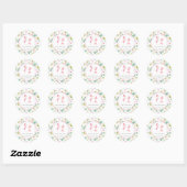Flamingo Party Personalized Twins Baby shower Ronde Sticker (Vel)