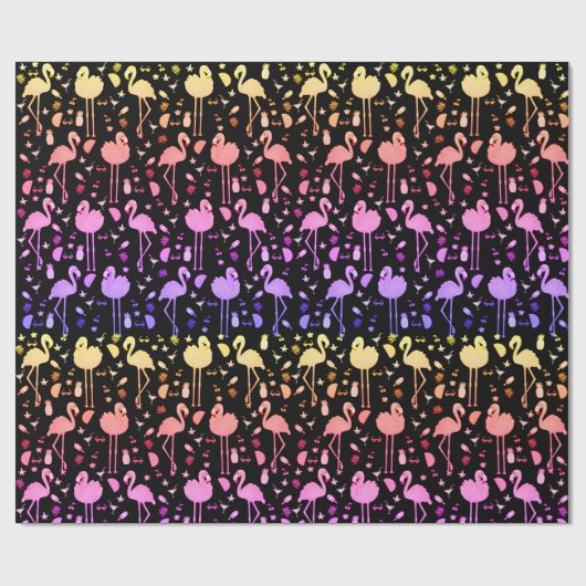 Flamingo Party Technicolor Wrapping Paper Cadeaupapier (Vlak)