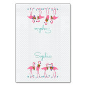 Flamingo Party Tented Place Cards with Name Kaart (Voorkant)