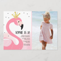 Flamingo party Tropical Pink Gold Girl Birthday