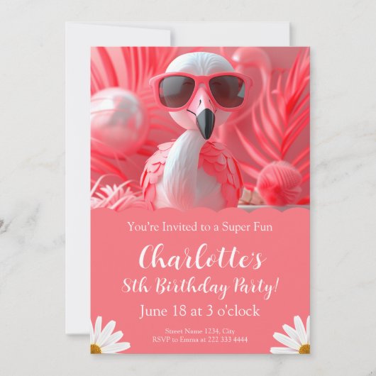 Flamingo Party Verjaardag voor kinderen Kaart (Voorkant)