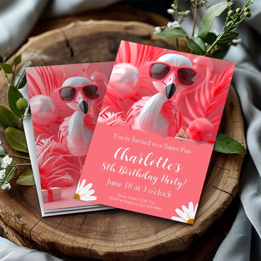 Flamingo Party Verjaardag voor kinderen Kaart