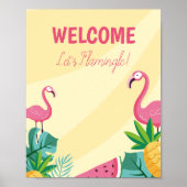 Flamingo Party - Welkomstteken/banner/Poster Poster (Voorkant)