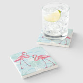 flamingo patroon 2 stenen onderzetter (Zijkant)