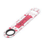 Flamingo patroon, aangepast speed flessenopener (Voorkant Gekanteld)