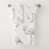 Flamingo patroon bad handdoek (Insitu)