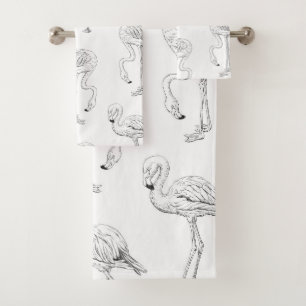 Flamingo patroon bad handdoek