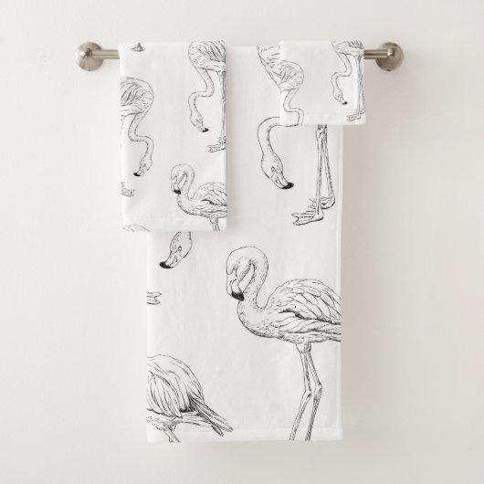 Flamingo patroon bad handdoek (Insitu)