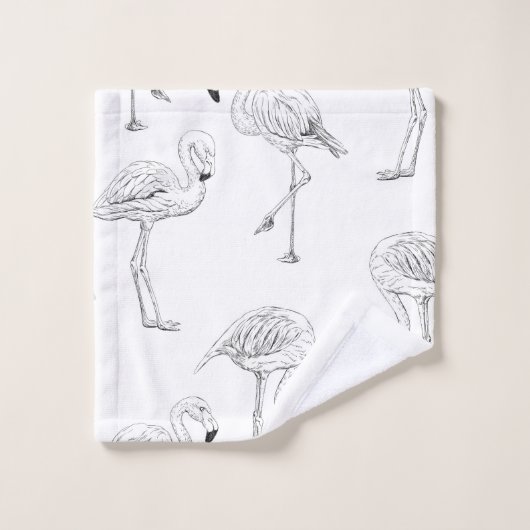 Flamingo patroon bad handdoek (Wasdoekje)