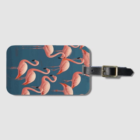 Flamingo patroon bagagelabel (Voorkant (horizontaal))