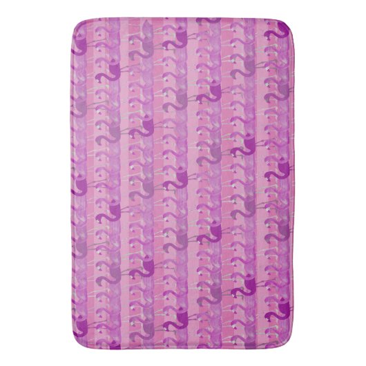 flamingo patroon Bath Mat (roze) (Voorkant Verticaal)