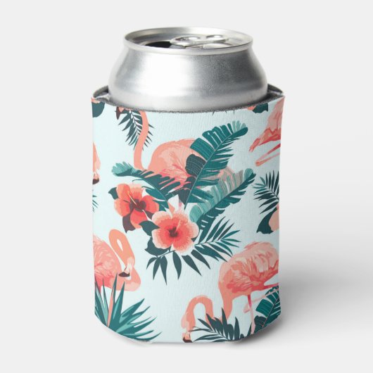 Flamingo patroon blikjeskoeler (Blikje Voorkant)