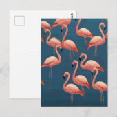 Flamingo patroon briefkaart (Voorkant / Achterkant)