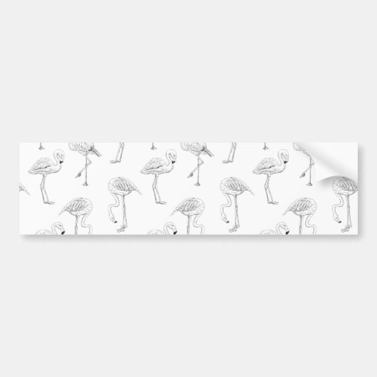 Flamingo patroon bumpersticker (Voorkant)