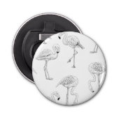 Flamingo patroon button flesopener (Voorkant)