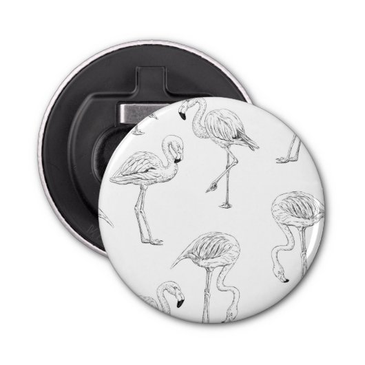 Flamingo patroon button flesopener (Voorkant)