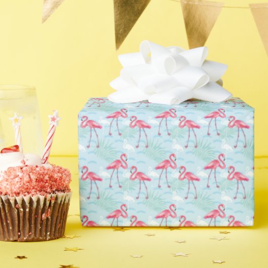 Flamingo patroon cadeaupapier (Verjaardagsfeest)