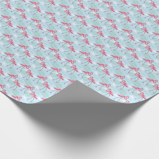 Flamingo patroon cadeaupapier (Hoek)