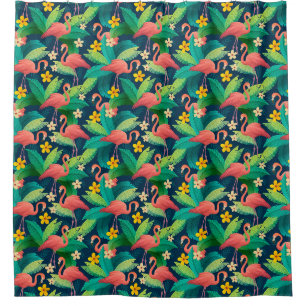 Flamingo patroon douchegordijn
