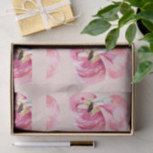 Flamingo patroon en naam exotische roze Waterverf Tissuepapier (Geschenk)