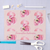 Flamingo patroon en naam exotische roze Waterverf Tissuepapier (Craft)