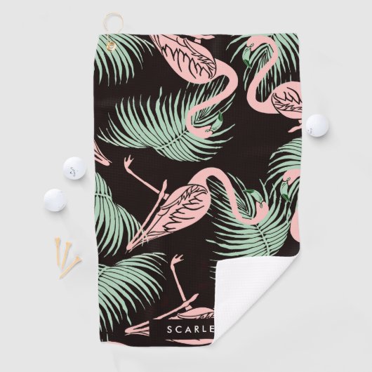 Flamingo patroon golfhanddoek (Insitu)