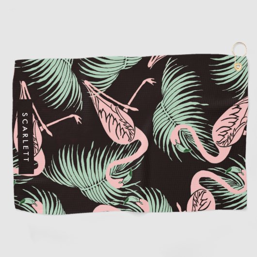 Flamingo patroon golfhanddoek (Horizontaal)