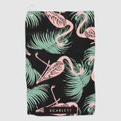 Flamingo patroon golfhanddoek (Voorkant)