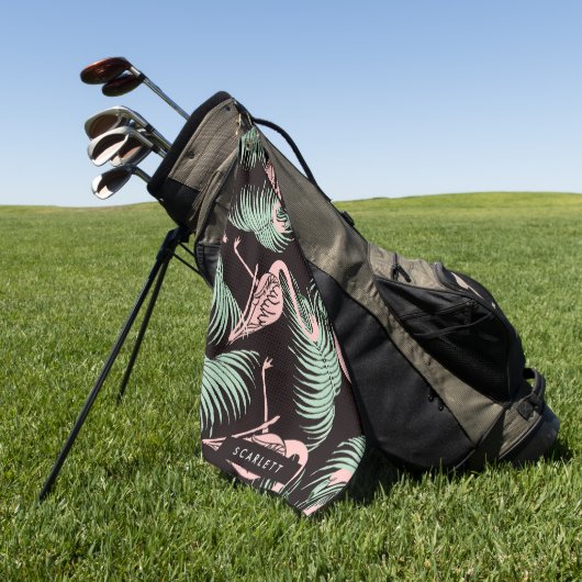 Flamingo patroon golfhanddoek (Groen)