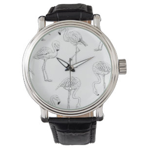 Flamingo patroon horloge