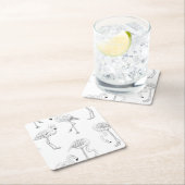 Flamingo patroon kartonnen onderzetters (Insitu)