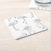 Flamingo patroon kartonnen onderzetters (Schuin)