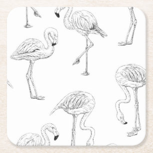 Flamingo patroon kartonnen onderzetters