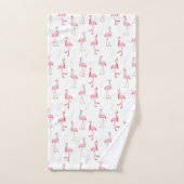 Flamingo patroon kersttaarroze bad handdoek (Handdoek)