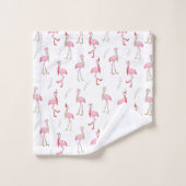 Flamingo patroon kersttaarroze bad handdoek (Wasdoekje)