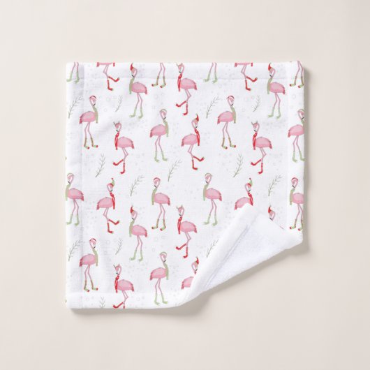 Flamingo patroon kersttaarroze bad handdoek (Wasdoekje)