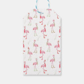 Flamingo patroon kersttaarroze cadeaulabel (Achterkant)
