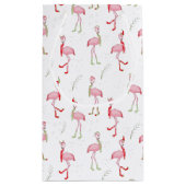 Flamingo patroon kersttaarroze klein cadeauzakje (Achterkant)