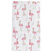 Flamingo patroon kersttaarroze klein cadeauzakje (Voorkant)