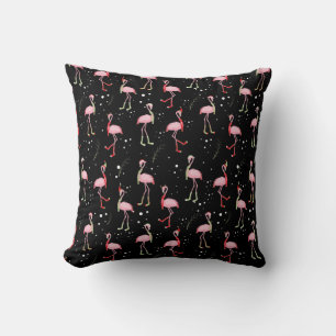Flamingo patroon kersttaarroze kussen