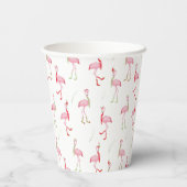 Flamingo patroon kersttaarroze papieren bekers (Achterkant)