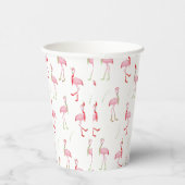 Flamingo patroon kersttaarroze papieren bekers (Rechts)