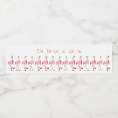 Flamingo patroon kersttaarroze waterfles etiket (Enkel label)