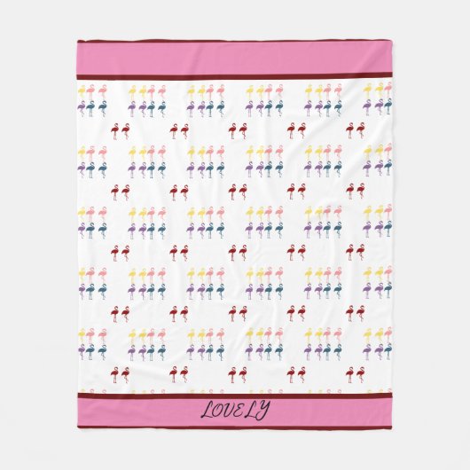 Flamingo patroon kleurrijk fleece deken (Voorkant)
